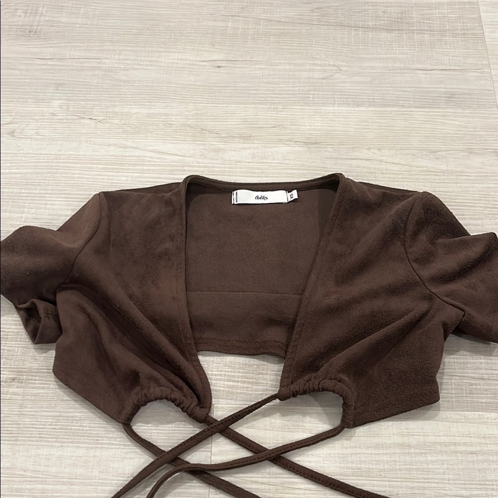 Adika Brown Wrap Top